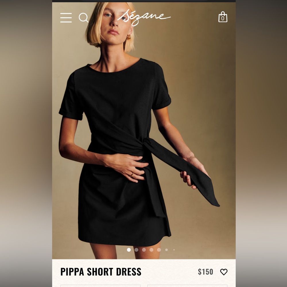Sezane Black Pippa Short Dress